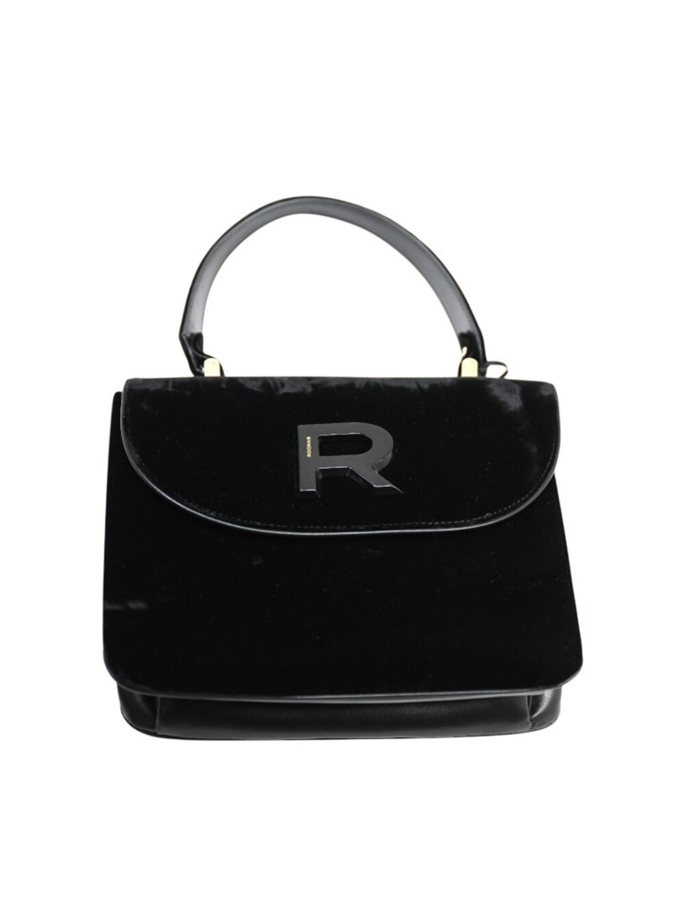 Rochas Top-Handle Velvet Bag in Black